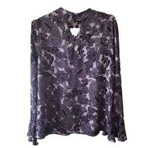🌸 Counterparts Shades of Purple Paisley Long Sleeve Blouse